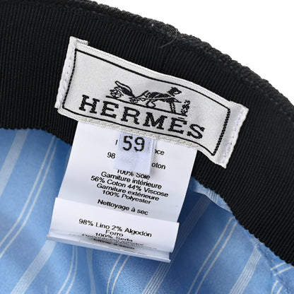 Hermes Double Linen Twill Cabourg Cap 59 Black 7 of 7
