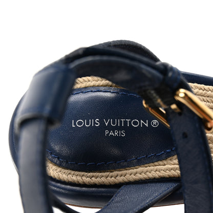 Louis Vuitton Monogram Denim Maia Wedge Sandal 37 8 of 9