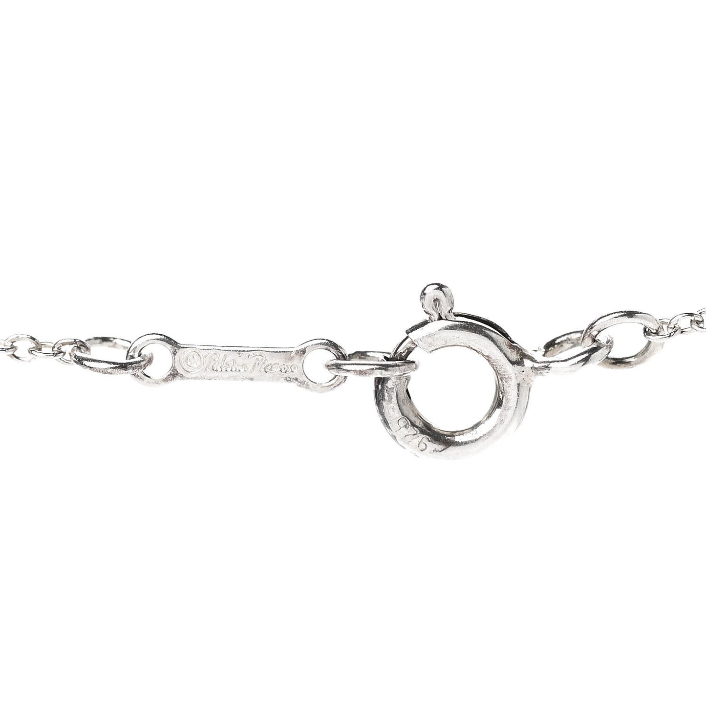 Sterling Silver Paloma Picasso Hammered Sideways Cross Pendant Necklace