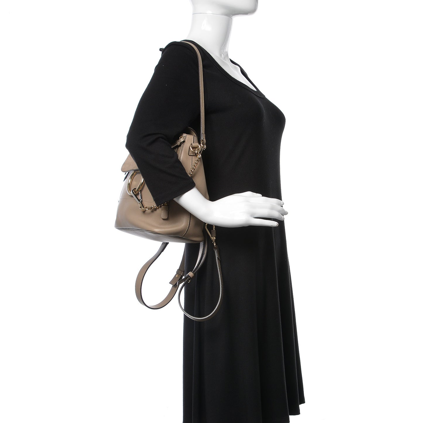 Suede Calfskin Small Faye Backpack Motty Grey