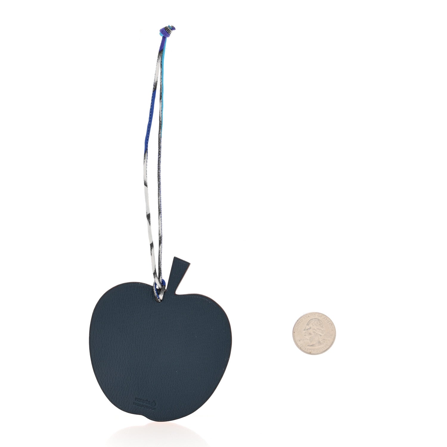 Hermes Taurillon Clemence Chevre Mysore Silk Petit H Apple Leaf Bag Charm Rouge Bleu Multicolor 2 of 4
