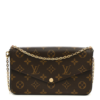 Louis Vuitton Monogram Pochette Felicie Chain Wallet Fuchsia 1 of 10