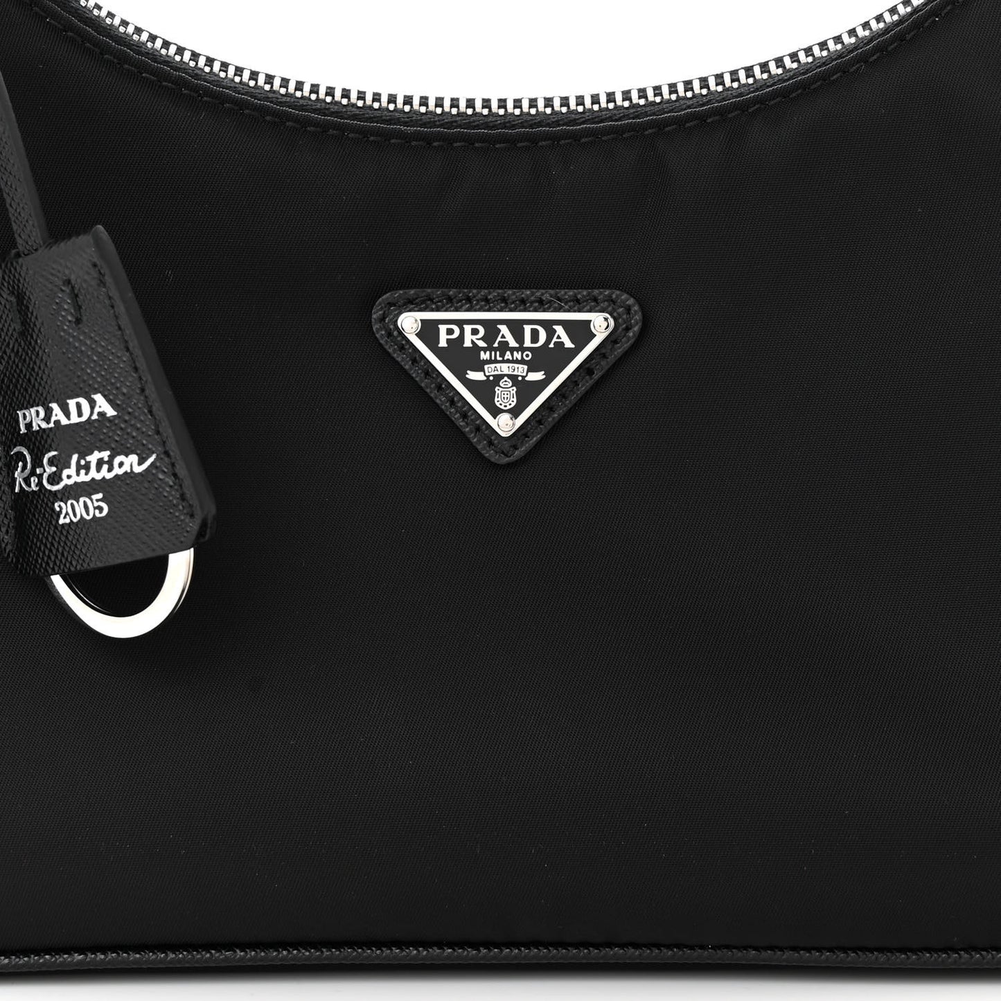Tessuto Nylon Saffiano Mini Re-Edition 2005 Bag Black