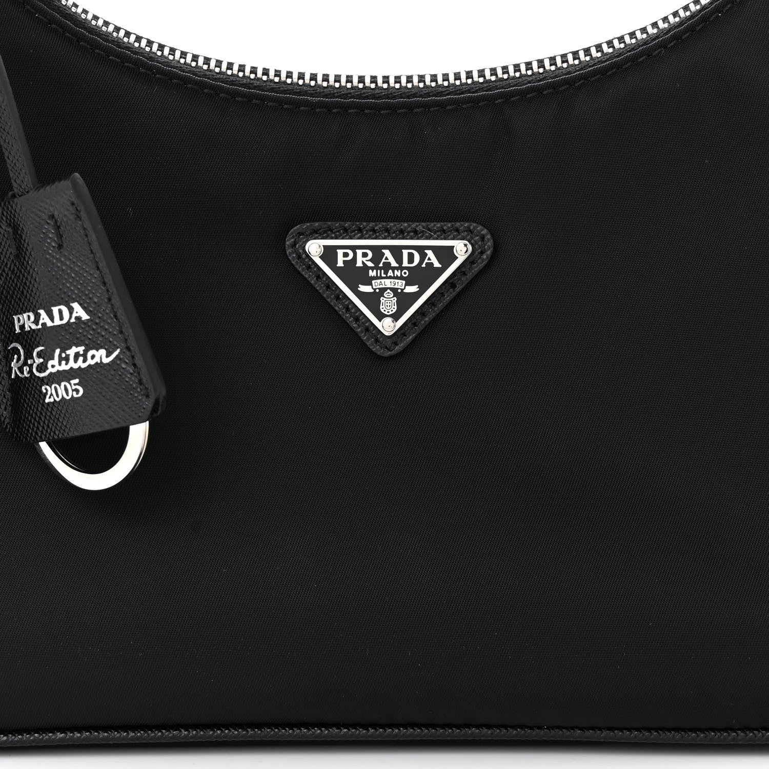 Prada Tessuto Nylon Saffiano Mini Re-Edition 2005 Bag Black 9 of 12