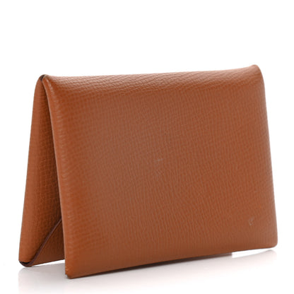 Hermes Epsom Calvi Card Case Gold 3 of 8