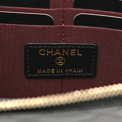 Chanel Lambskin Quilted Classic Pouch With Handle Black 6 of 8