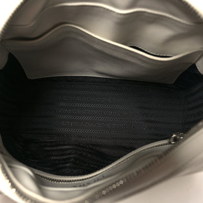 Prada Soft Calfskin Impunture Diagramme Top Handle Crossbody Bag Talco 5 of 11