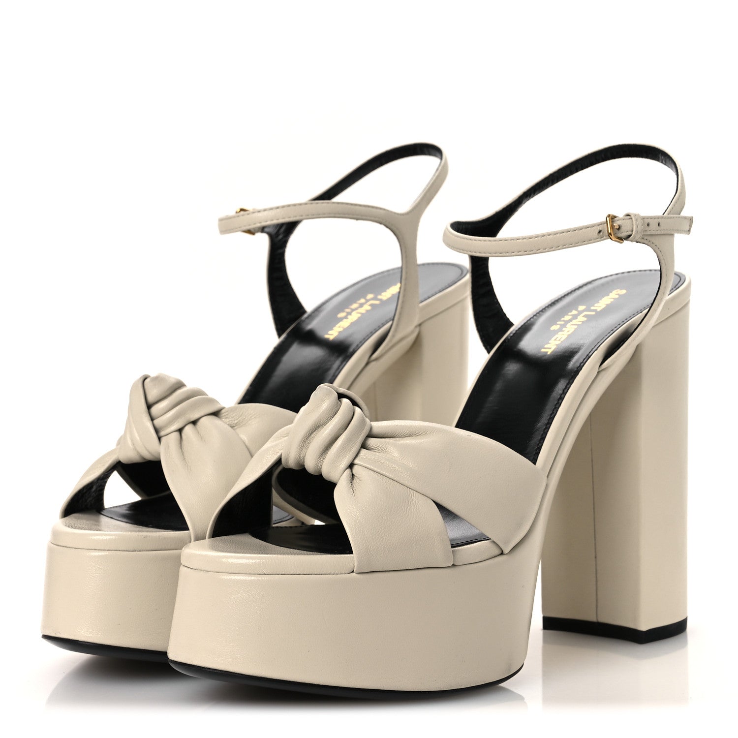 Saint Laurent Vendome Bianca 85 Platform Sandals 41 Pearl 4 of 13