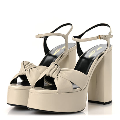 Saint Laurent Vendome Bianca 85 Platform Sandals 41 Pearl 4 of 13