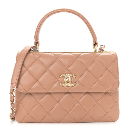 Chanel Lambskin Quilted Small Trendy CC Flap Dual Handle Bag Camel 1 of 13