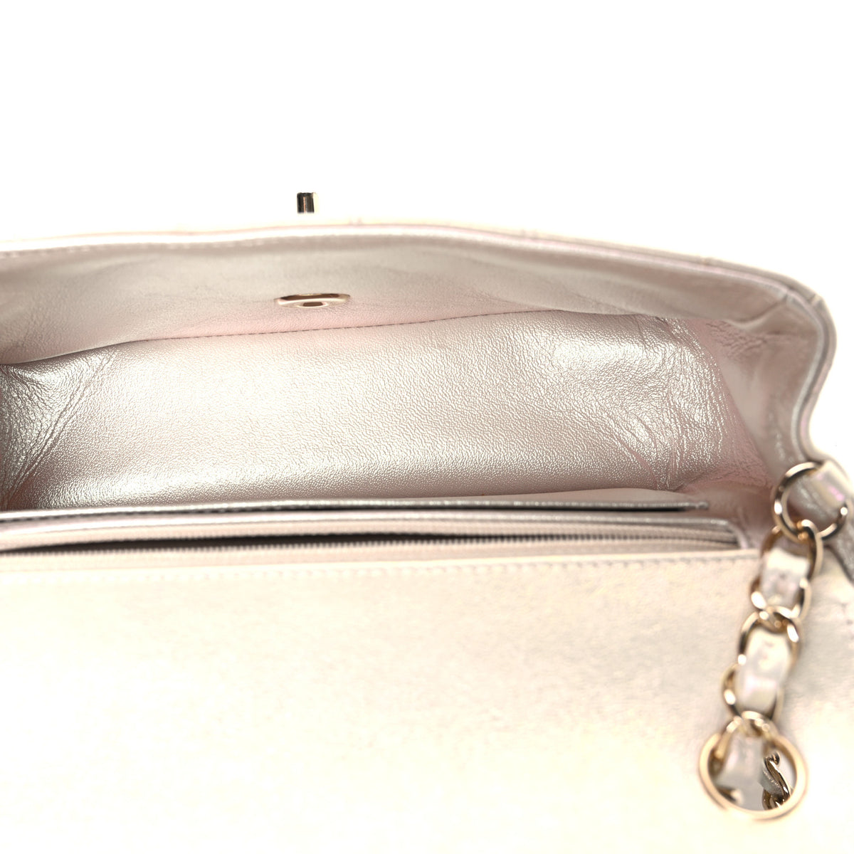 Chanel Iridescent Lambskin Quilted Mini Rectangular Flap Ivory 5 of 11