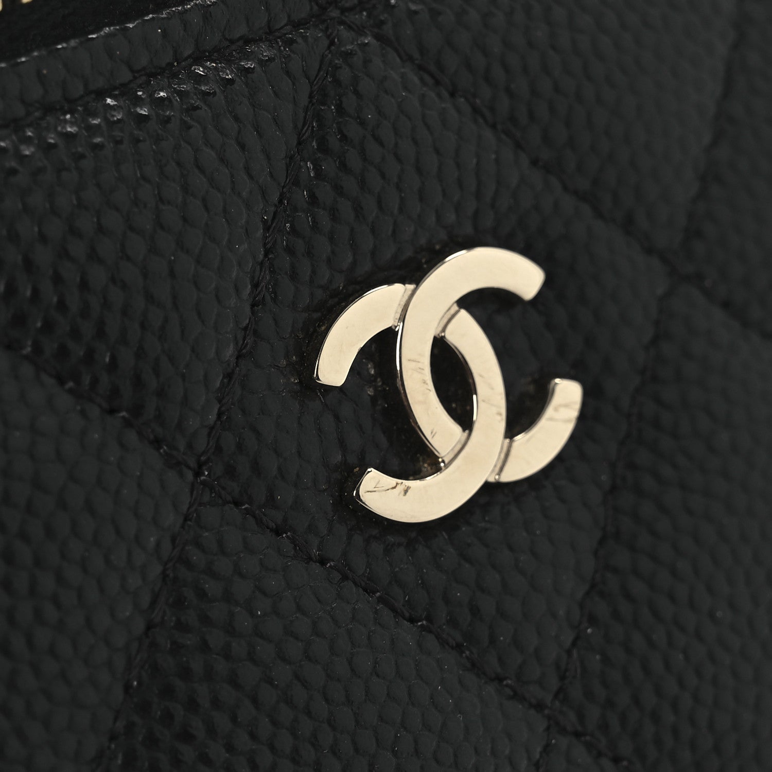 Chanel Caviar Quilted Mini Vanity Case With Chain Black 12 of 13