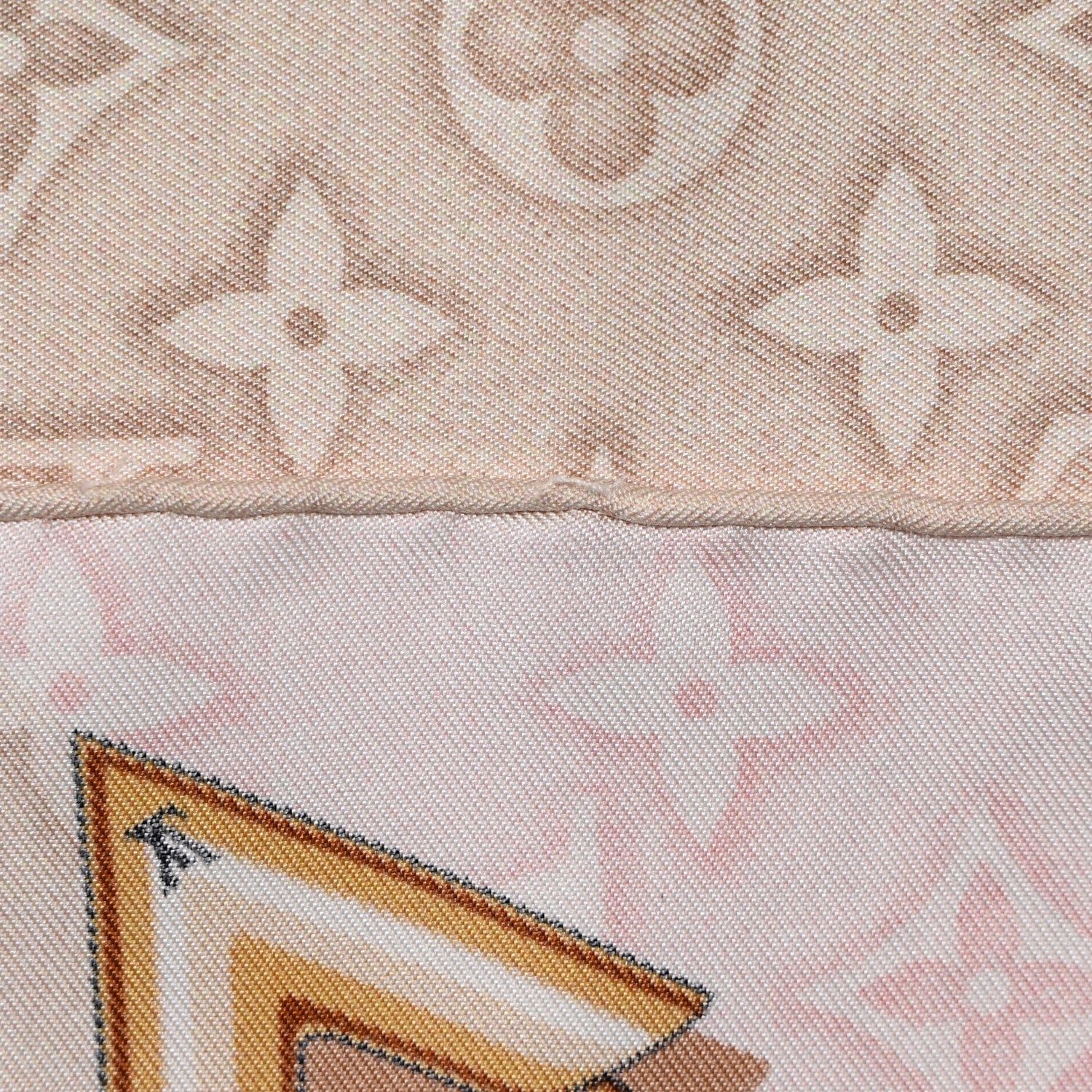 Louis Vuitton Silk Monogram Denimgram Confidential Square 90 Scarf Light Pink 4 of 4