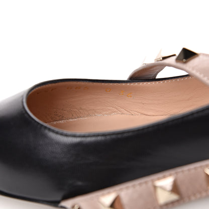 Valentino Garavani Nappa Rockstud Crisscross Slingback Flats 36 Black Poudre 7 of 9