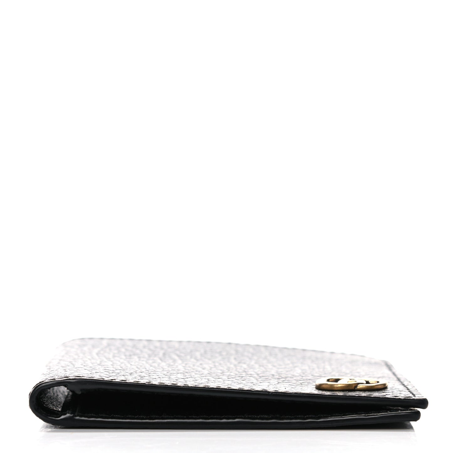Calfskin Boar Effect GG Marmont Bi-Fold Wallet Black