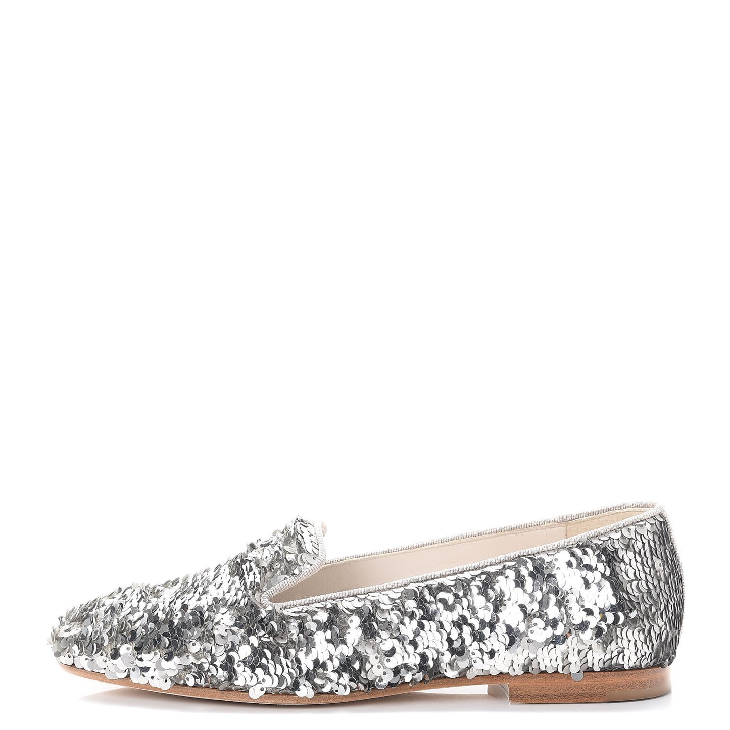 Sequin CC Loafers 36 Silver