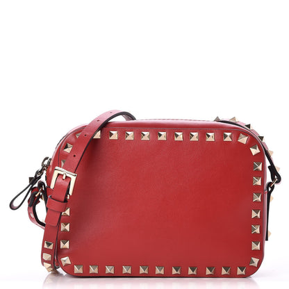 Valentino Garavani Calfskin Rockstud Camera Crossbody Bag Red 1 of 6