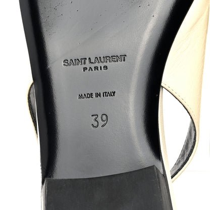 Saint Laurent Belfagor Anais Slingback Flats 39 Navy Pearl 6 of 8
