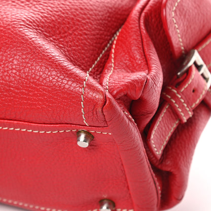Prada Vitello Daino Buckle Shoulder Bag Rosso 11 of 17