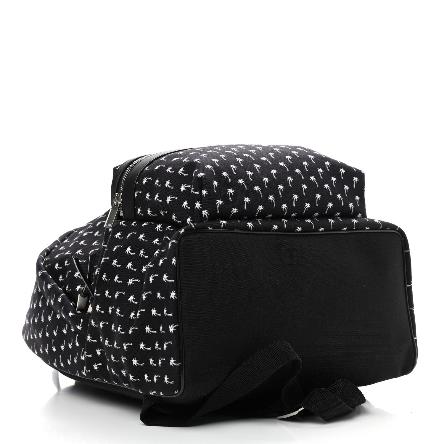 Saint Laurent Canvas Palm Tree Print City Backpack Black White 4 of 9