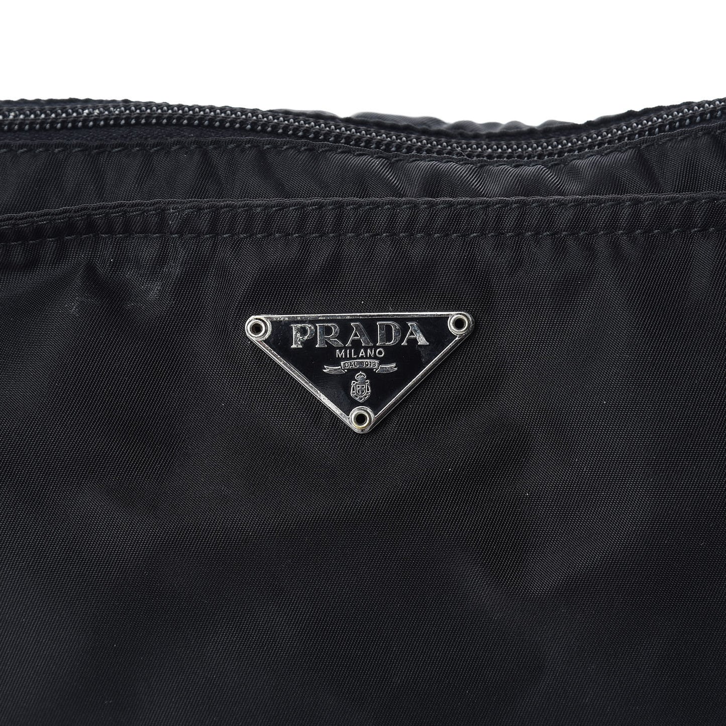 Nylon Flat Messenger Bag Black