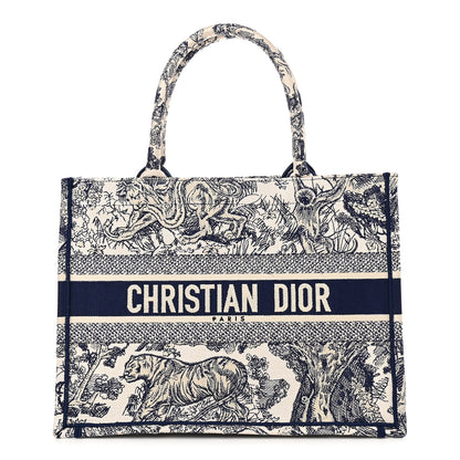 Christian Dior Canvas Embroidered Medium Dioriviera Toile De Jouy Book Tote Blue 1 of 10