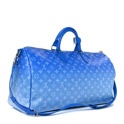 Louis Vuitton Monogram Clouds Keepall Bandouliere 50 Blue 2 of 14