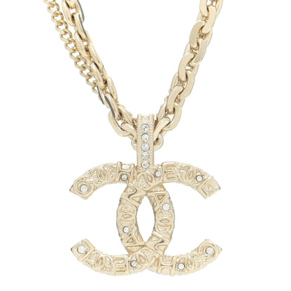 Chanel Crystal CC Multi Strand Chain Necklace Gold 4 of 6