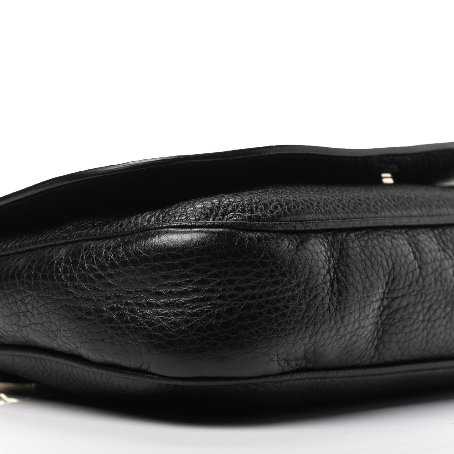 Pebbled Calfskin Medium Soho Flap Crossbody Black