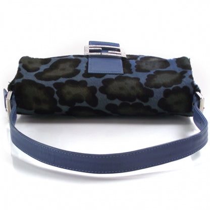 Fendi Calf Hair Leopard Print Baguette Blue 6 of 13