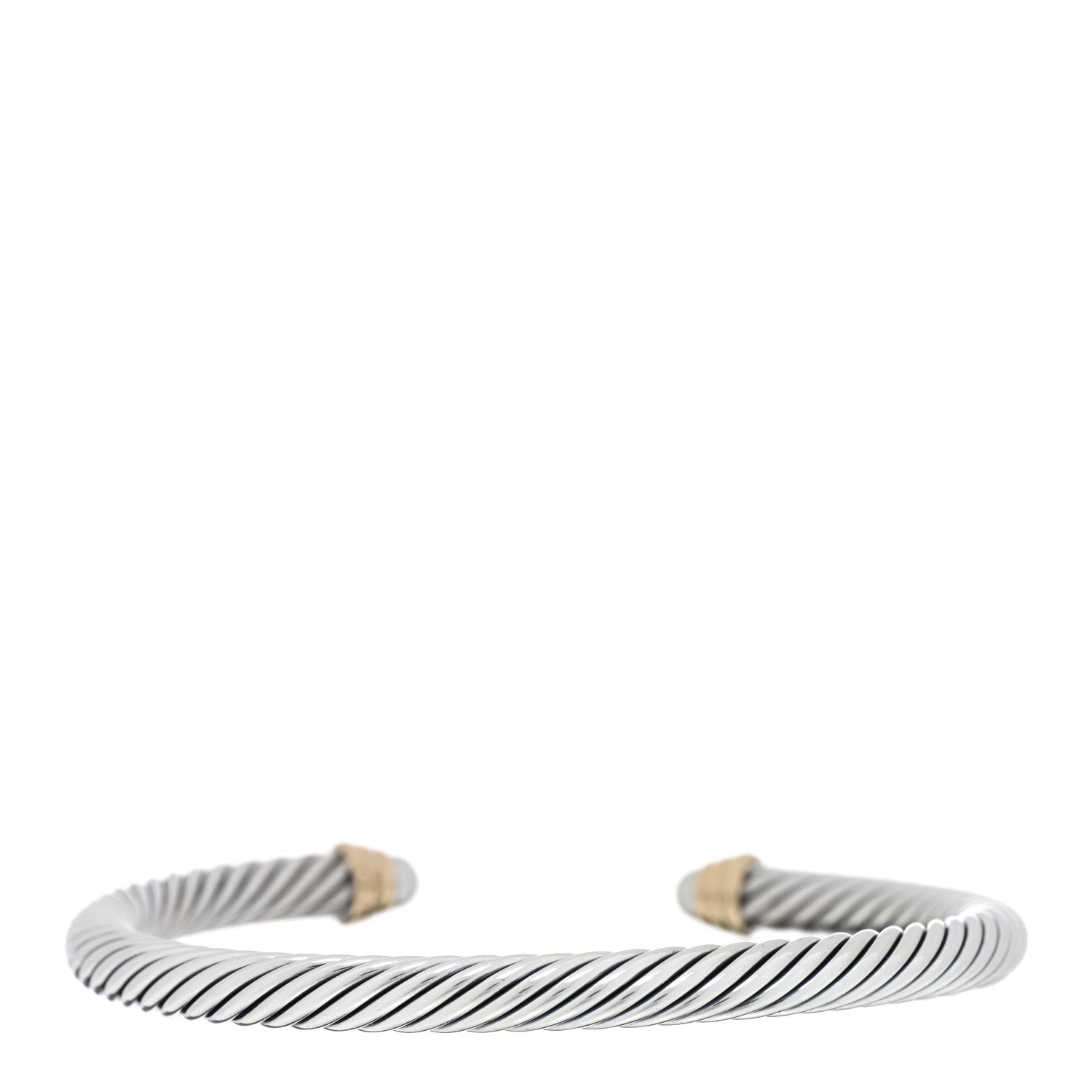 David Yurman Sterling Silver 14K Yellow Gold Pearl 5mm Cable Classics Petite Bracelet 2 of 3