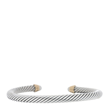 David Yurman Sterling Silver 14K Yellow Gold Pearl 5mm Cable Classics Petite Bracelet 2 of 3