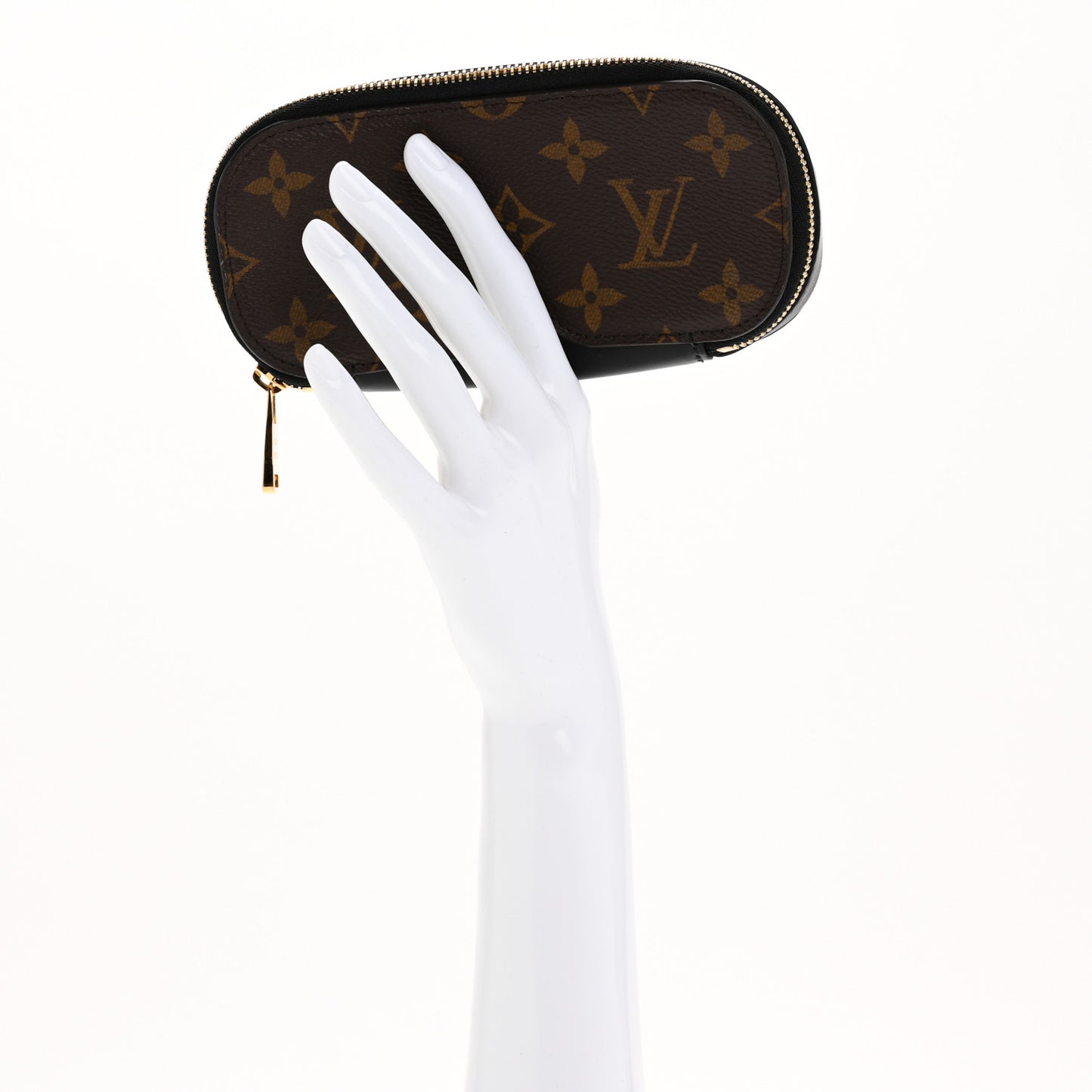 Monogram Emilie Zippered Sunglasses Case Black