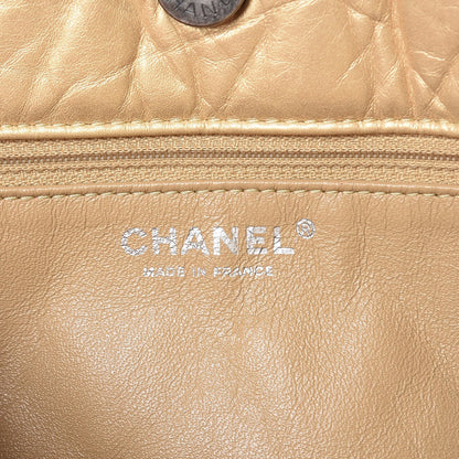 Chanel Metallic Aged Calfskin Quilted Reissue 2.55 Tote Light Gold 7 of 11