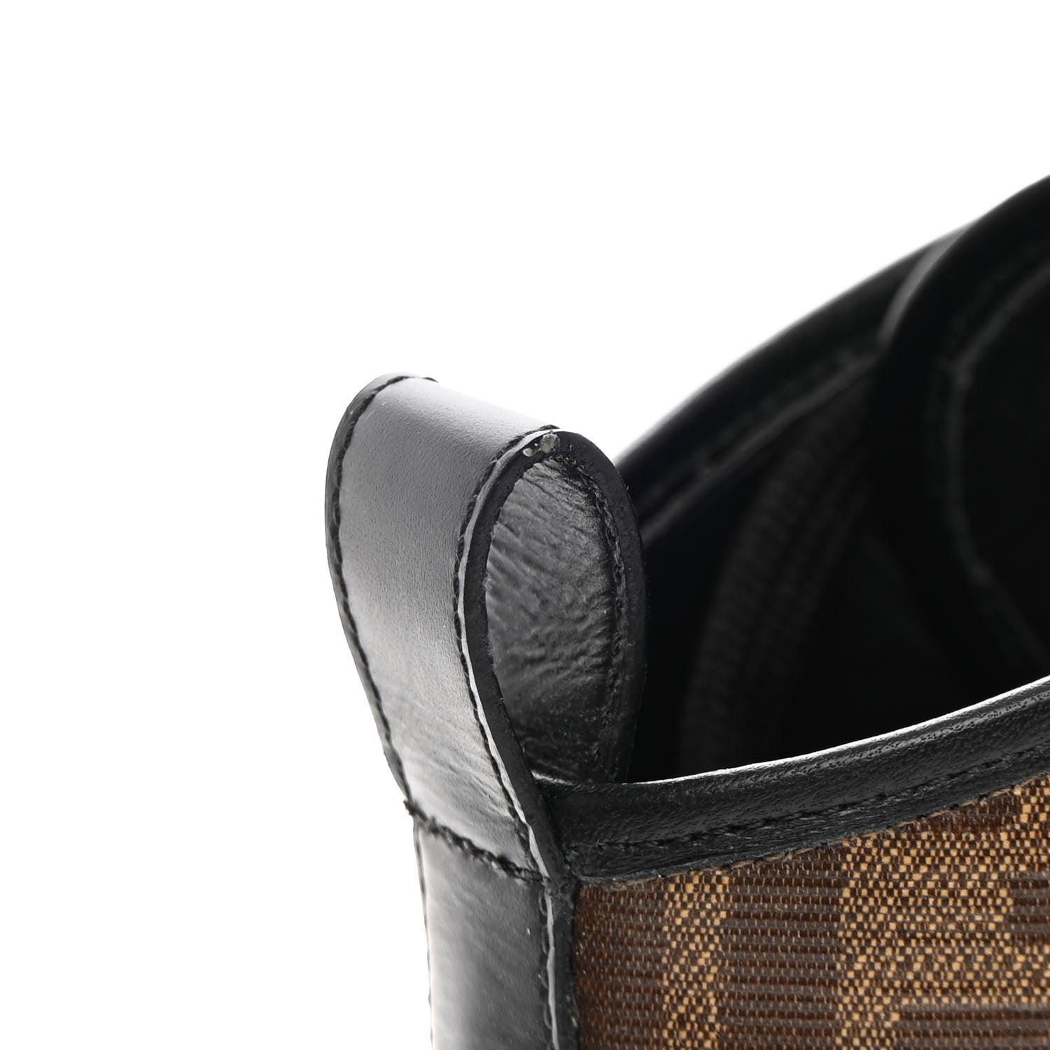 Fendi Glazed Fabric FF 1974 Stamp Patch High Top Sneakers 39.5 Mogano Panna Black 9 of 11