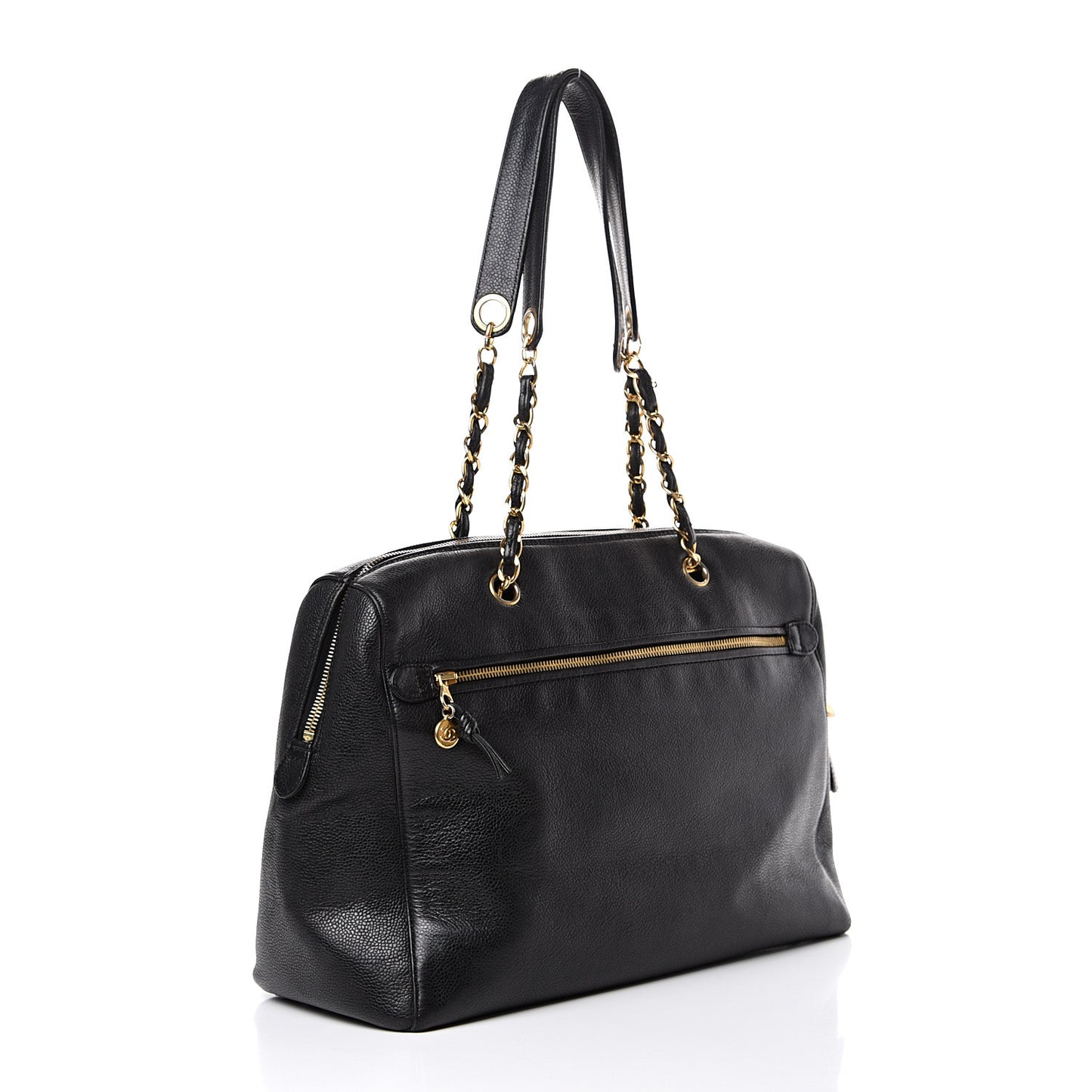 Caviar Large CC Shoulder Bag Black