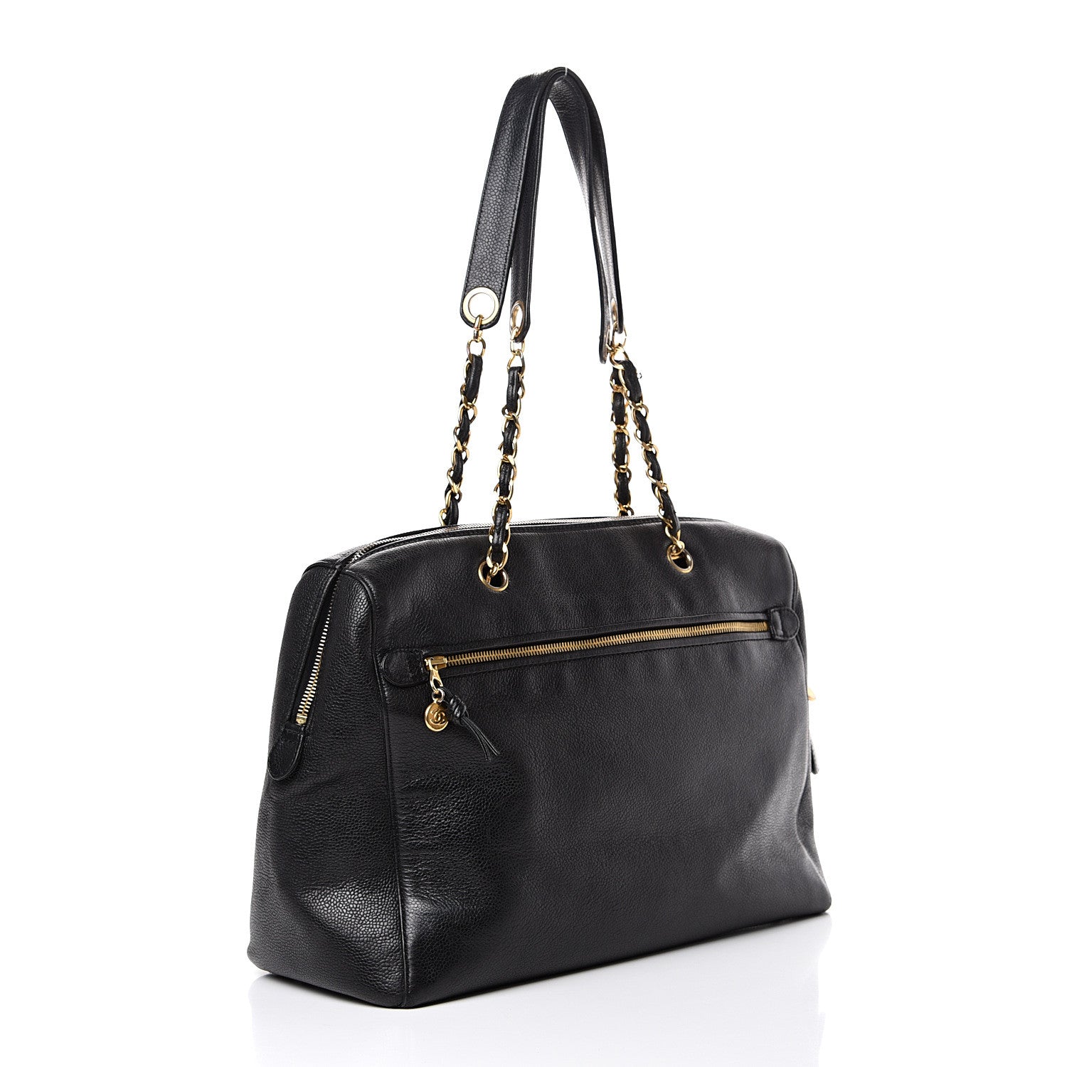 Chanel Caviar Large CC Shoulder Bag Black 2 of 12