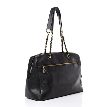 Chanel Caviar Large CC Shoulder Bag Black 2 of 12