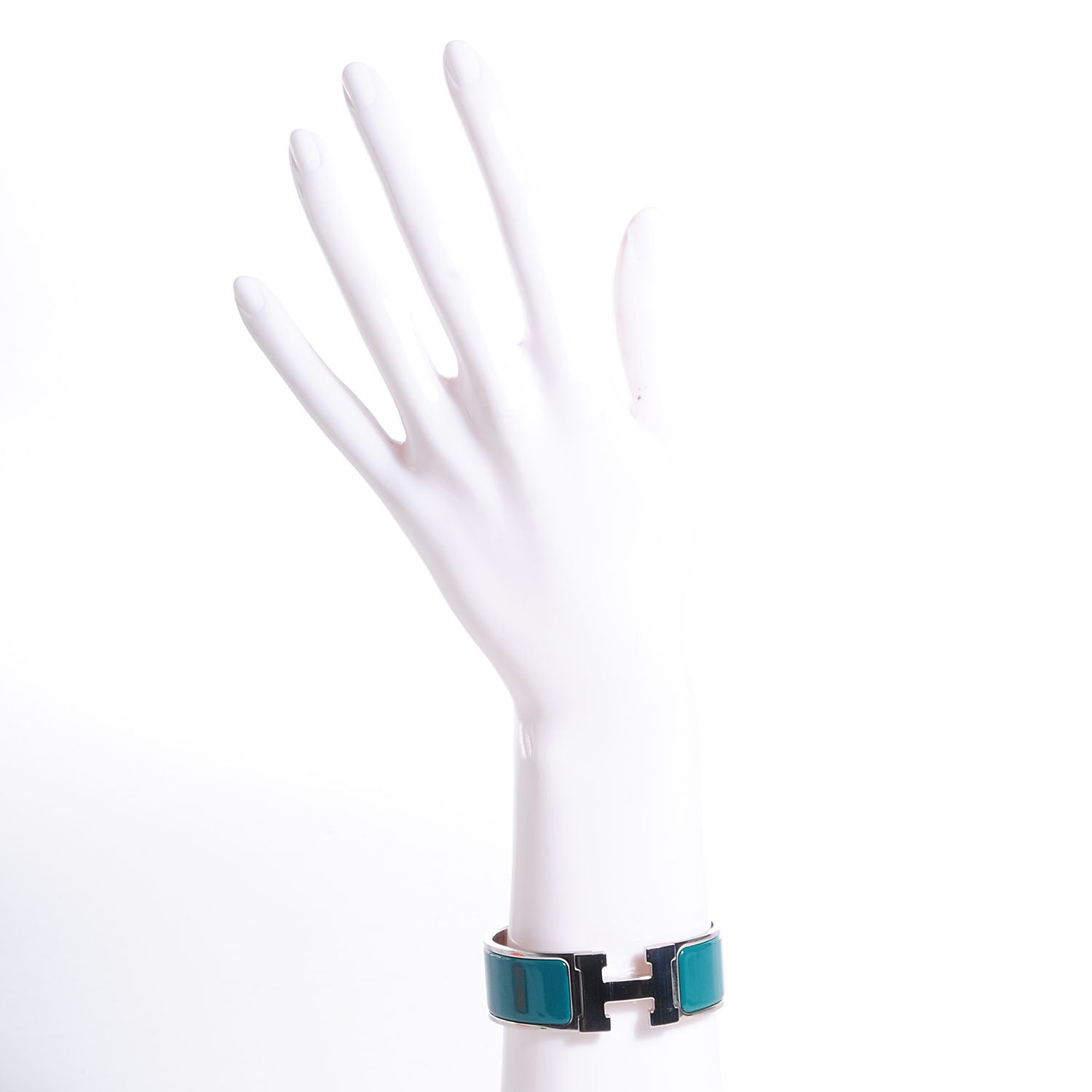 Hermes Enamel Clic Clac H Wide Bracelet PM Indian Bleu 2 of 5