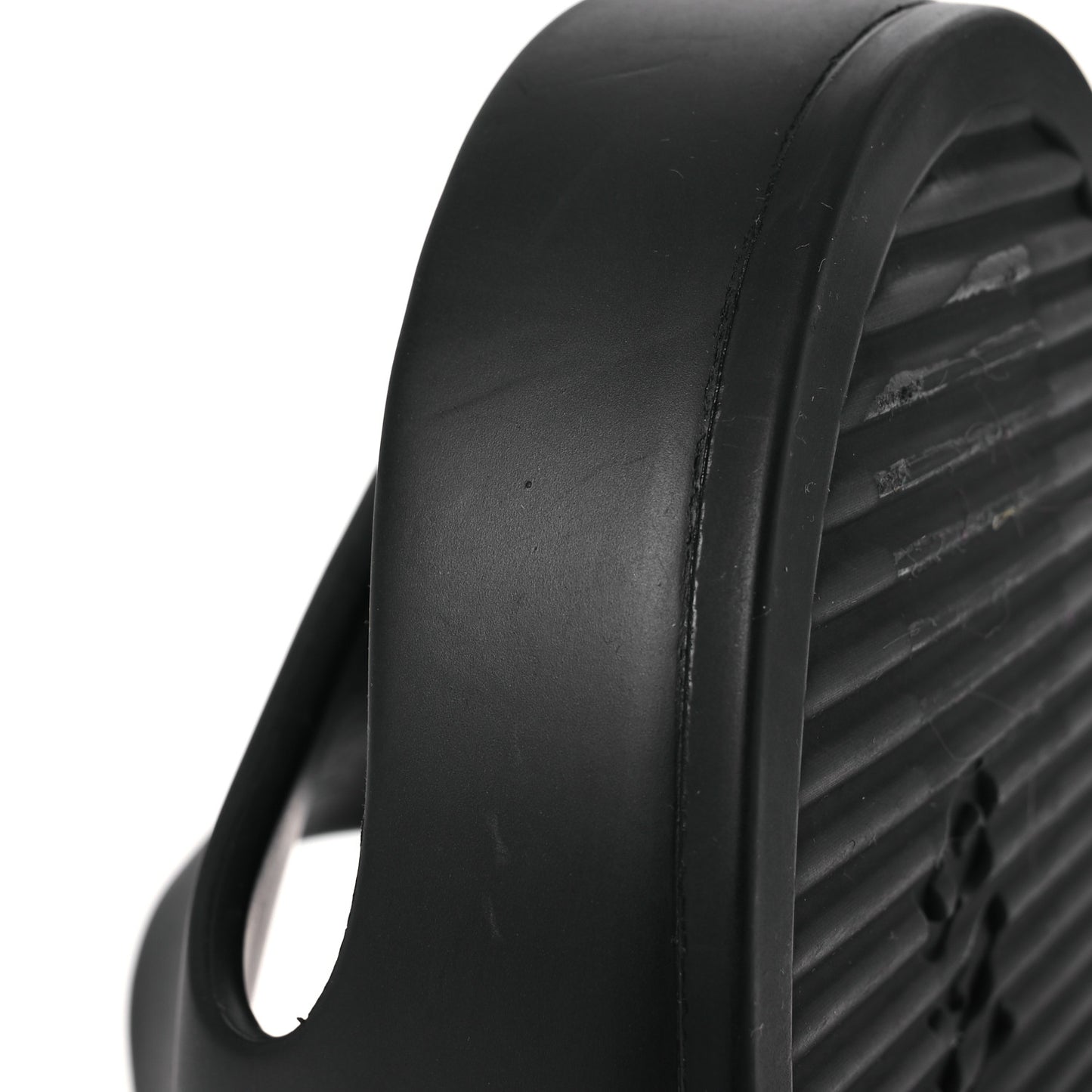 Rubber Chunky Platform Slide Sandals 39 Black