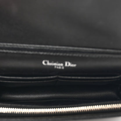 Christian Dior Grained Calfskin Diorama Wallet on Chain Pouch Black 7 of 10