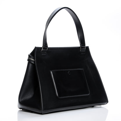 Celine Supple Calfskin Medium Bi-Color Edge Shoulder Bag Cream 3 of 9