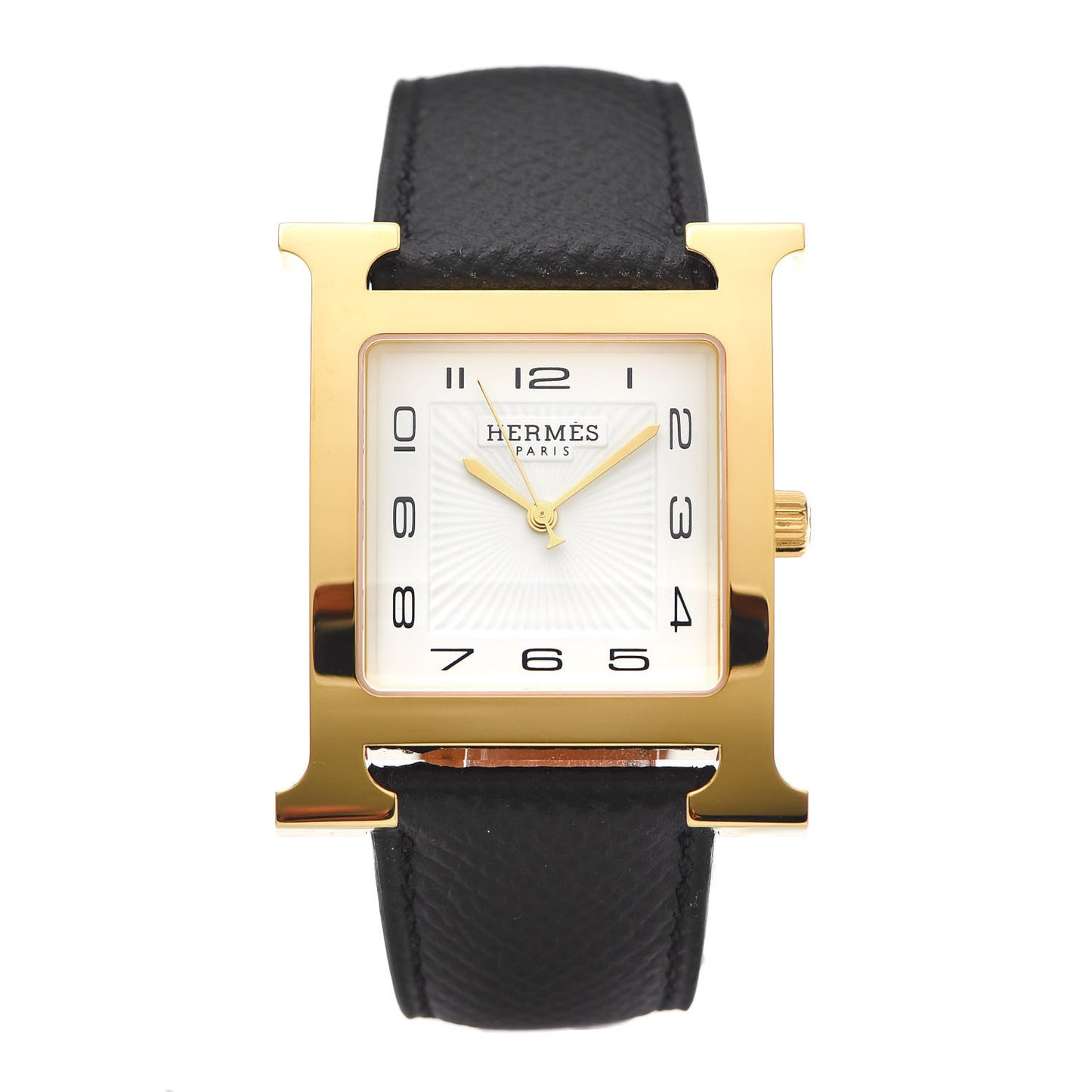 Stainless Steel Epsom 30.5mm Heure H Hour Quartz Watch Noir