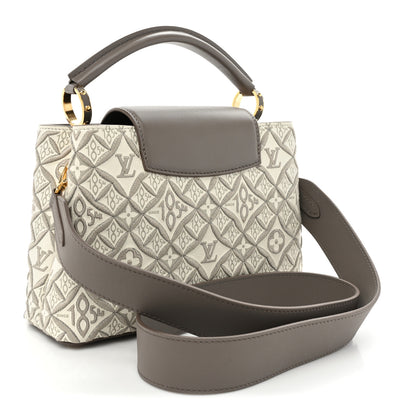 Louis Vuitton Calfskin Since 1854 Embroidered Capucines BB Ecru Taupe 3 of 13