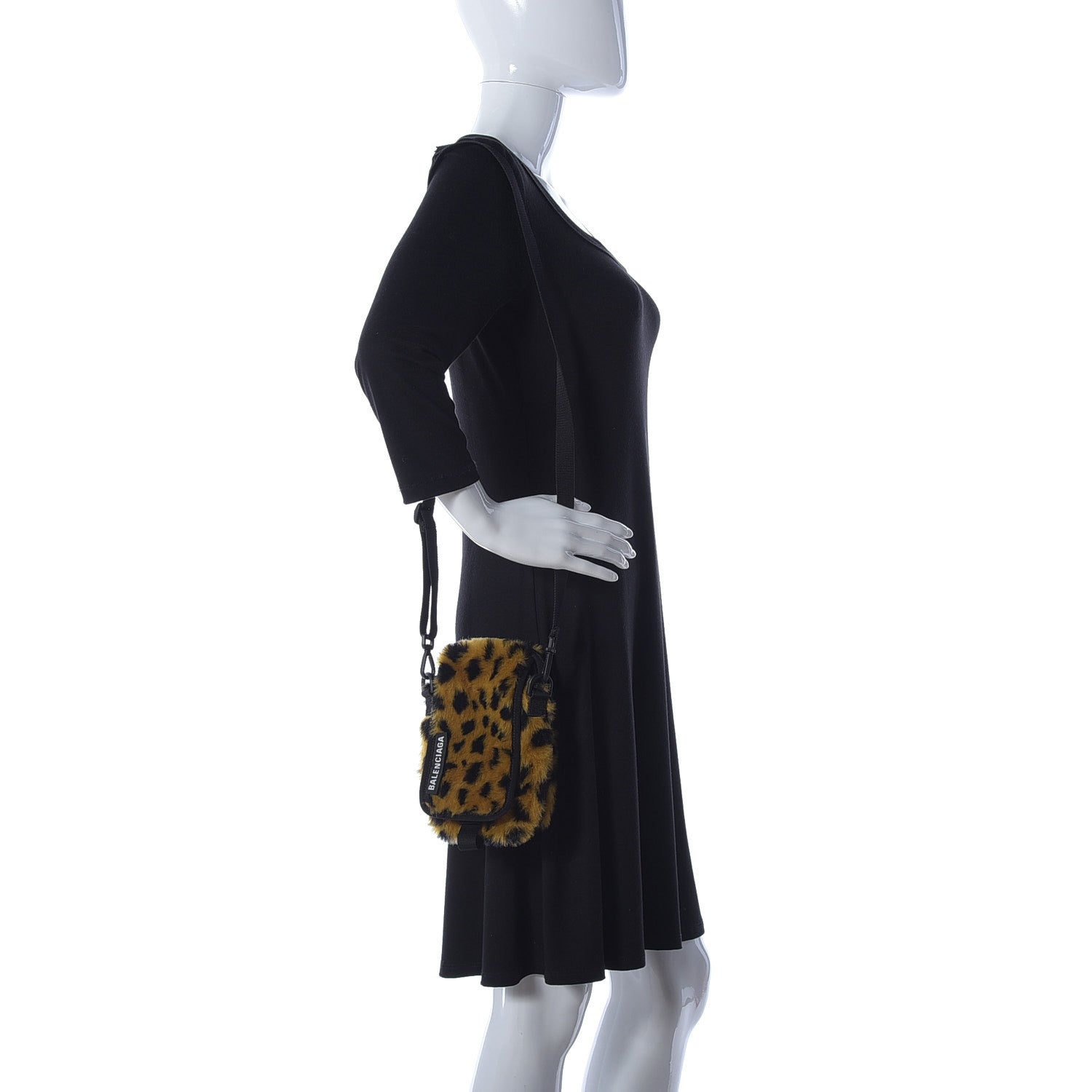 Balenciaga Faux Fur Explorer Crossbody Leopard 2 of 13