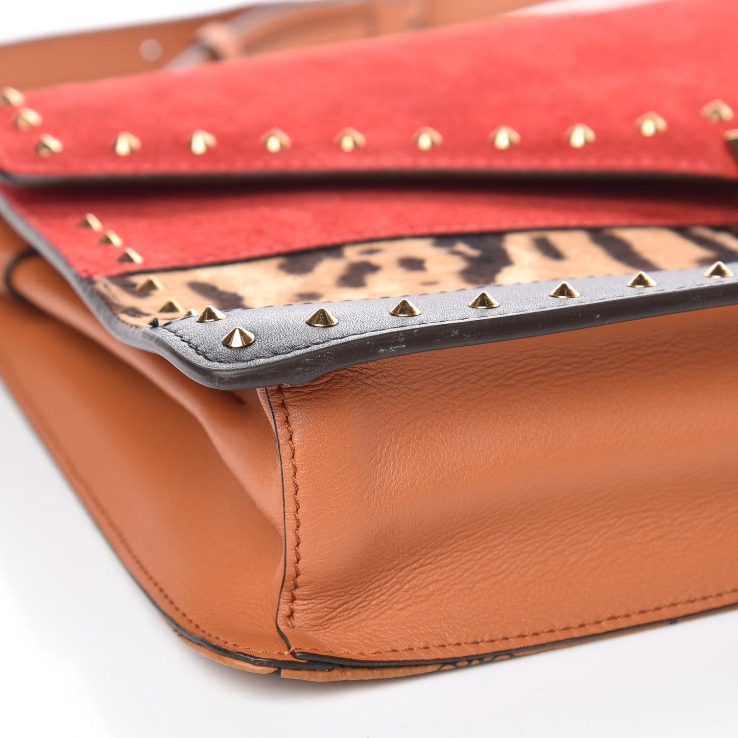 Visetos Mixed Media Large Patricia Convertible Crossbody Viva Red