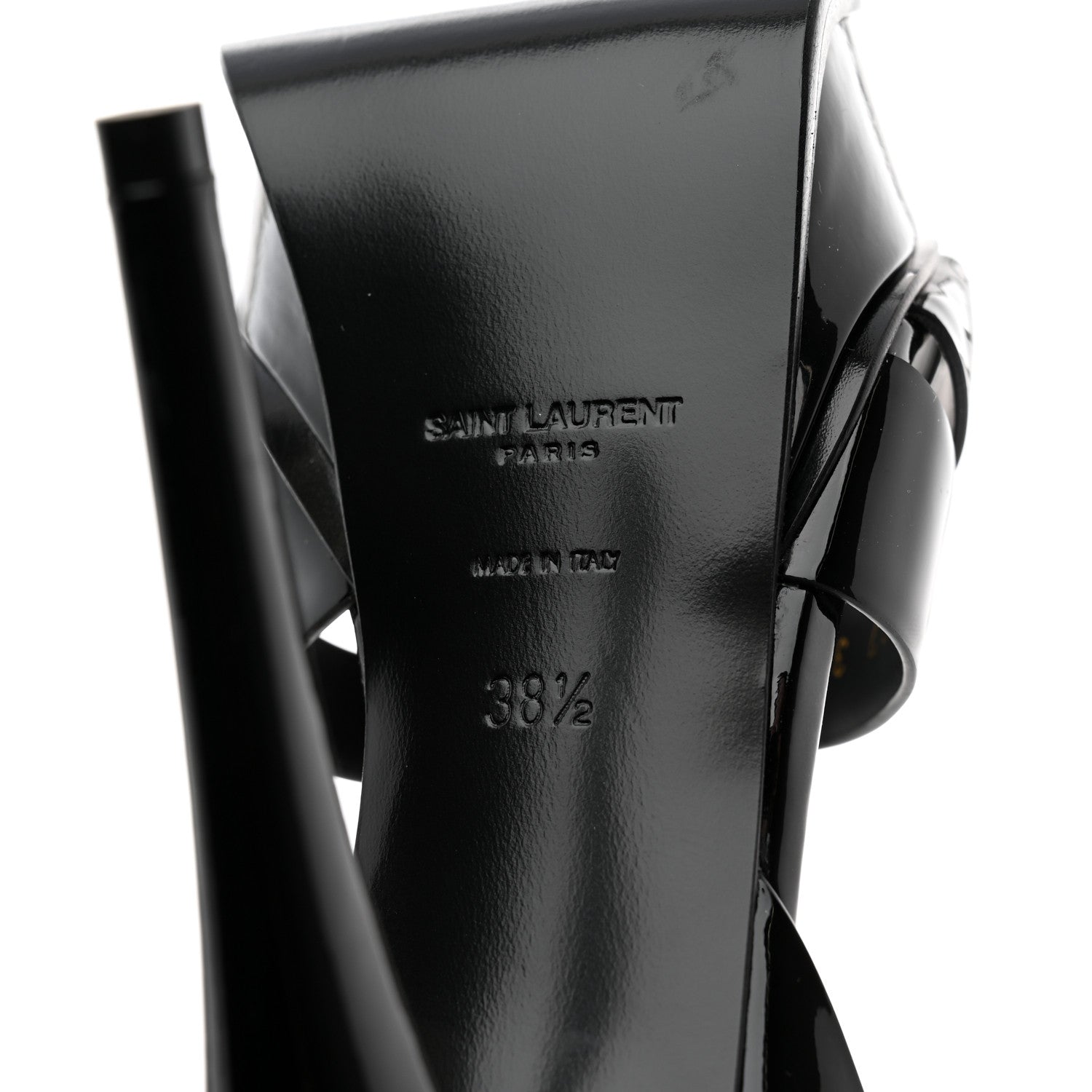 Saint Laurent Patent Tribute 105 Platform Sandals 38.5 Black 8 of 8