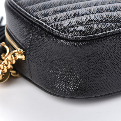 Saint Laurent Grain De Poudre Matelasse Monogram Mini Lou Camera Bag Black 8 of 10