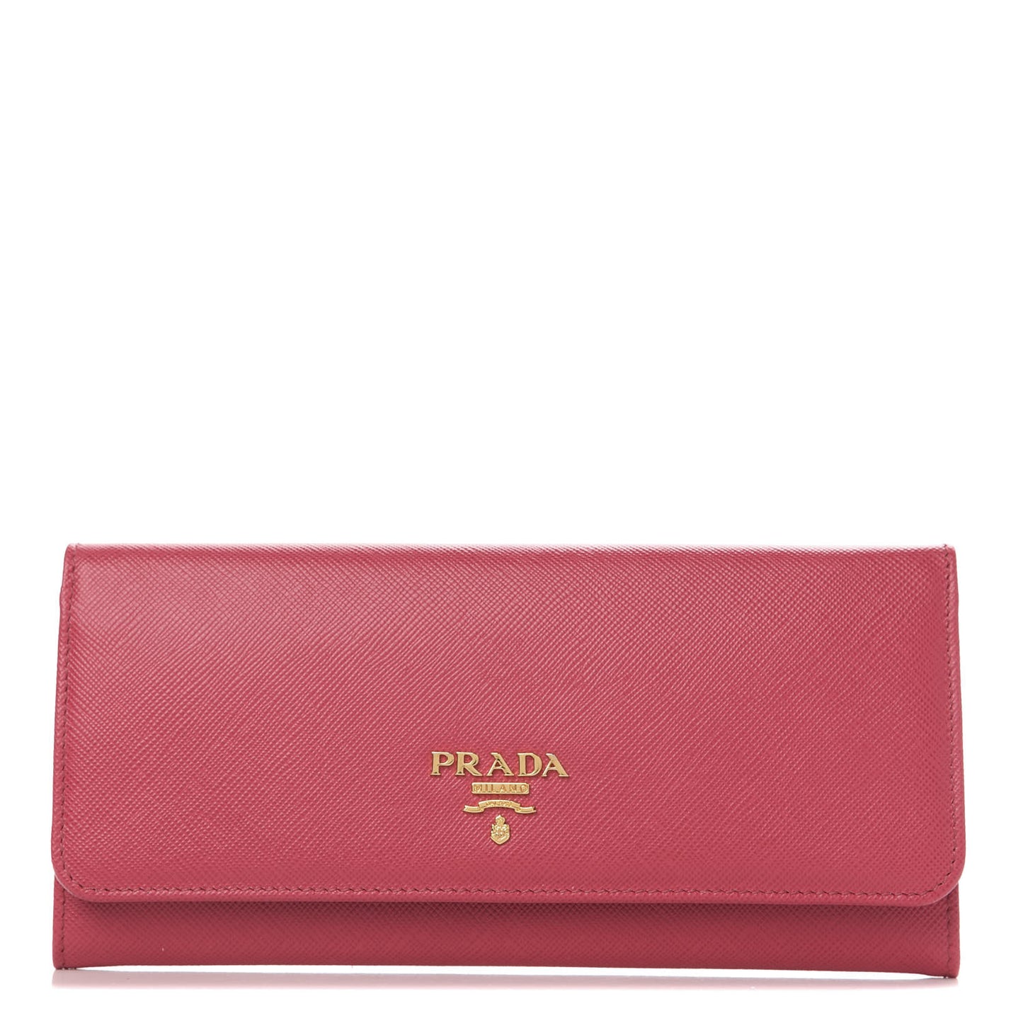 Saffiano Metal Continental Flap Wallet Fragola Talco