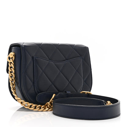 Chanel Calfskin Quilted Moon Messenger Navy 3 of 10